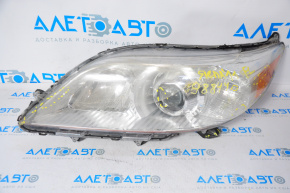 Left front headlight for Toyota Sienna 11-20 halogen, broken housing, missing fasteners, scratches