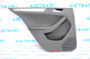 Door trim panel, rear left, VW Jetta 11-16 USA, black with gray inserts