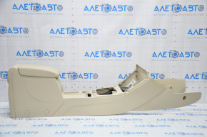 Central console with armrest and cup holder for VW Tiguan 09-17, beige leather