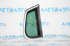 Fixed glass rear right window for VW Tiguan 09-17, chrome, green tint