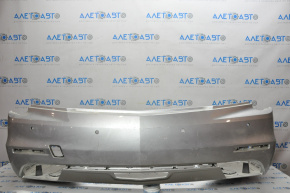 Bare rear bumper Cadillac CTS 14-16 for parking sensors, without BSM, silver, cracked inside