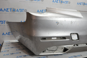 Bare rear bumper Cadillac CTS 14-16 for parking sensors, without BSM, silver, cracked inside