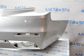 Bare rear bumper Cadillac CTS 14-16 for parking sensors, without BSM, silver, cracked inside