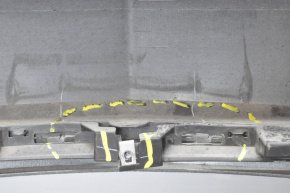 Bare rear bumper Cadillac CTS 14-16 for parking sensors, without BSM, silver, cracked inside