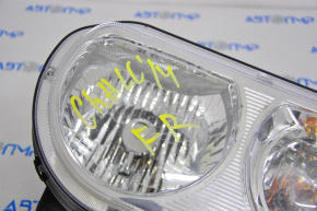 Headlight front right bare Dodge Challenger 09-14 halogen, spider web