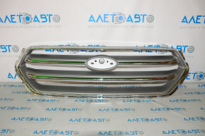 Radiator grill grill Ford Escape MK3 17-19 rest gray with chrome without emblem