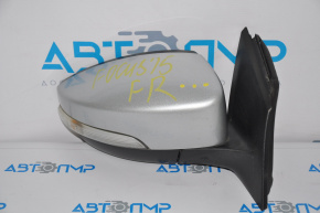 Right side mirror assembly for Ford Focus mk3 15-18, 7-pin, turn signal, silver