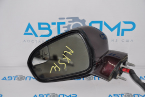 Left side mirror assembly for Ford Fusion mk5 13-turn signal, heated, burgundy, with cover