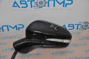 Left side mirror assembly for Ford Fusion mk5 13-turn signal, heated, burgundy, with cover