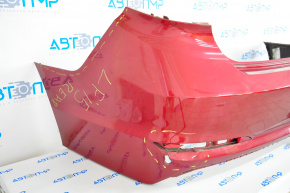 Rear bumper bare Hyundai Sonata 15-17 red, broken fasteners, hole near reflector