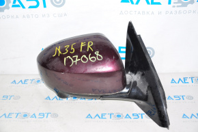 Side mirror right Infiniti JX35 QX60 13-15 prerest 16 pins, camera, bordovy, without element