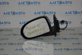 Left side mirror assembly Jeep Compass 11-15 heated, black