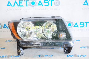 Headlight front right Jeep Compass 11-13 pre-rest dark, dented housing