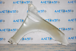 Front left fender of Kia Optima 11-16, white, crumpled and torn at the hinges