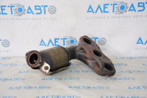 Lexus RX350 10-11 front exhaust manifold with catalytic converter, rusty