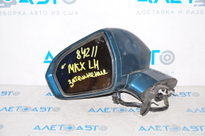 Lincoln MKX 16-18 Left Side Mirror Assembly, 16-18 Pins, BSM, Auto-Dimming, Turn Signal, Blue