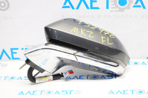Left side mirror complete Lincoln MKZ 13-16 16 pins, BSM, auto-dimming, turn signal, graphite