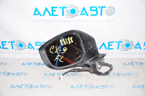Left side mirror assembly for Mazda CX-9 16-17, 7 pins, turn signal, heated, BSM, gray