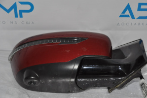 Right side mirror assembly for Nissan Murano z52 15-16, 15 pins, camera, turn signal, heated, red