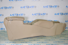 Console center armrest and cup holders Nissan Rogue 17-18 beige