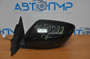 Left side mirror assembly for Nissan Rogue 14-17, 3-pin, black