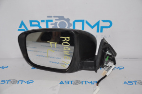Side mirror left complete Nissan Rogue 14-16 5 pins, turn signal, gray