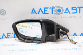 Left side mirror assembly for Nissan Rogue 14-16, 5 pins, turn signal, blue, scratched