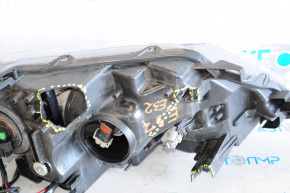 Headlight front left Nissan Rogue 14-16 bare, halogen, scratches on element, broken housing
