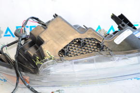 Headlight front left Nissan Rogue 14-16 bare, halogen, scratches on element, broken housing