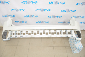 Rear bumper bare Toyota Highlander 14-19 without parking sensors white