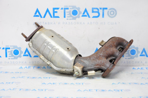 Rear exhaust manifold with catalytic converter for Toyota Sienna 11-16 3.5 FWD, rusty