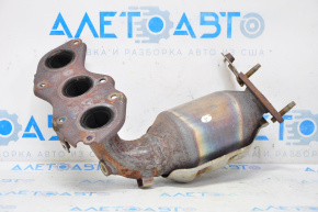 Front exhaust manifold with catalytic converter for Toyota Sienna 11-16 3.5, rusty