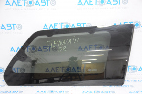 Rear right window, blind glass, tinted, Toyota Sienna 11-20, under the curtain