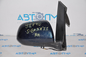 Right side mirror assembly for Toyota Sienna 11-12, 5 pins, heated, green, broken mount