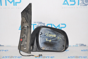 Right side mirror assembly for Toyota Sienna 11-12, 5 pins, heated, green, broken mount