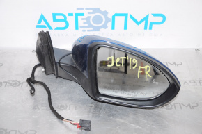 Side mirror right VW Jetta 19-23 5+2 pins, BSM, heated, blue