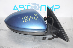 Side mirror right VW Jetta 19-23 5+2 pins, BSM, heated, blue