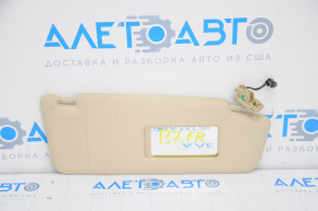 Right sun visor for VW Passat b7 12-15 USA, beige, without hook, with backlight