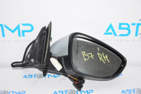 Right side mirror assembly for VW Passat b7 12-15 USA, type b8, 5 pins, turn signal, silver, with mirror element