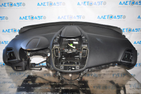 Torpedo front panel without AIRBAG Ford Escape MK3 13-16 dorest black pressed, broken glove compartment strip, scratches, without plugs