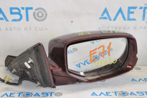 Side mirror right complete Honda Accord 13-15 12 pins turn signal, burgundy, camera