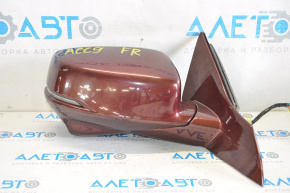 Side mirror right complete Honda Accord 13-15 12 pins turn signal, burgundy, camera