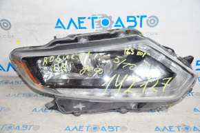 Headlight front right Nissan Rogue 14-16 bare halogen broken housing broken fasteners