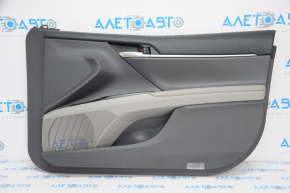 Door trim card front right Toyota Camry v70 18-23 dark gray with gray insert plastic, armrest rubber