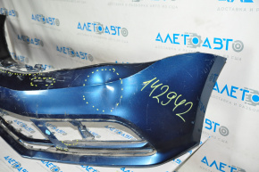 Front bumper bare VW Jetta 15-18 USA blue broken crepe, torn, dented