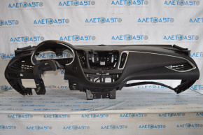 Torpedo front panel without AIRBAG Chevrolet Malibu 16-18 black, scratches, broken fasteners