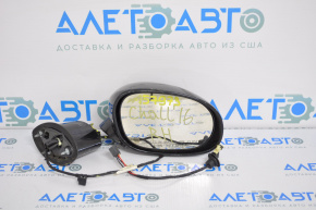 Right side mirror assembly Dodge Challenger 15-19 rest 5 pins, heated, black, broken mount
