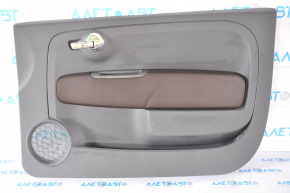 Door trim card front right Fiat 500 12-17 black with brown insert cloth, scratches