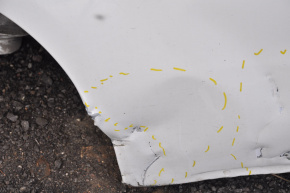 Quarter wing rear right Fiat 500 12-19 white KW3 crumpled at the wing and threshold, bumps on the pillar