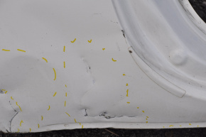 Quarter wing rear right Fiat 500 12-19 white KW3 crumpled at the wing and threshold, bumps on the pillar